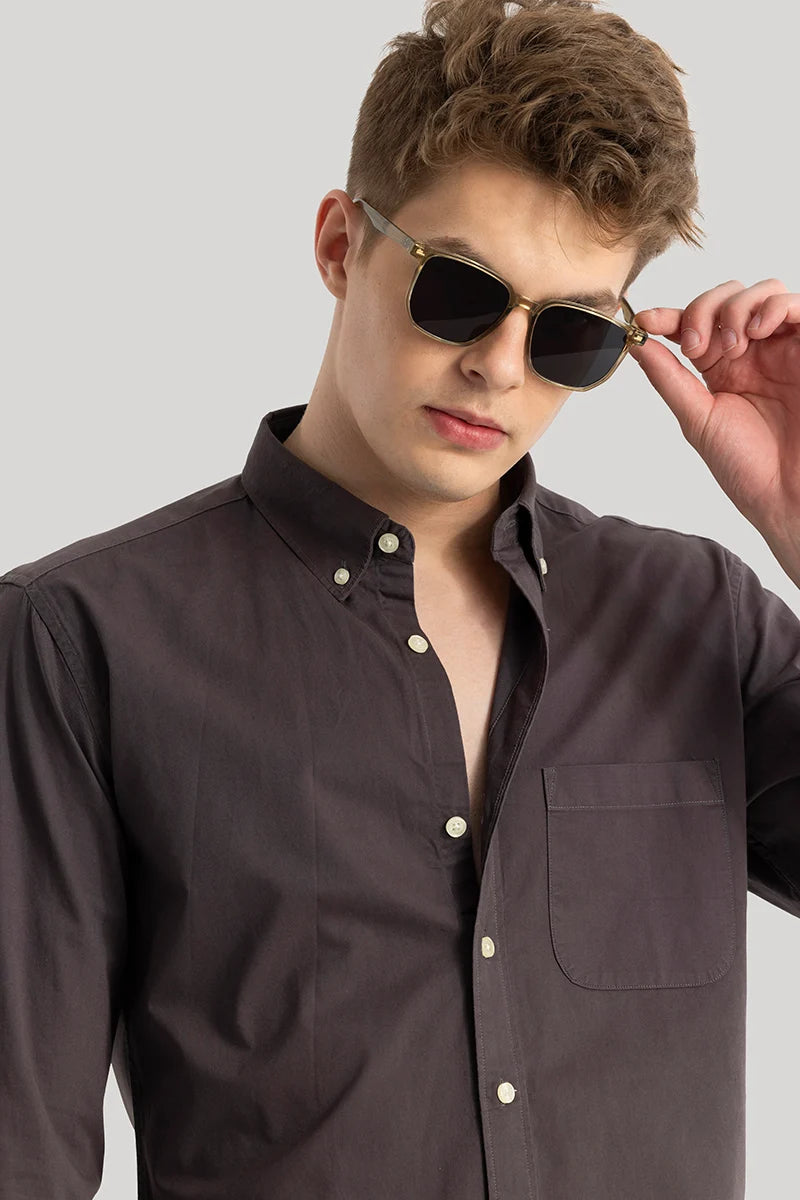 Dark Brown Oxford Shirt