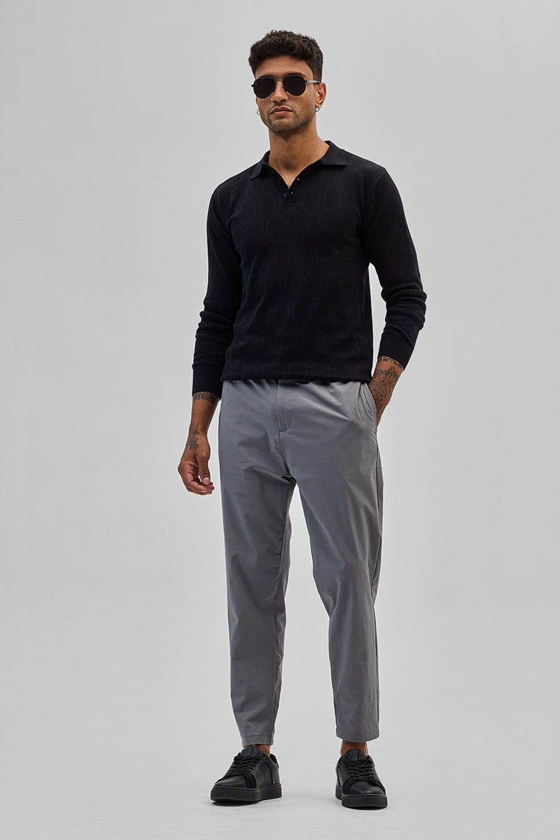 Light Grey Regular Fit Stretch Chinos