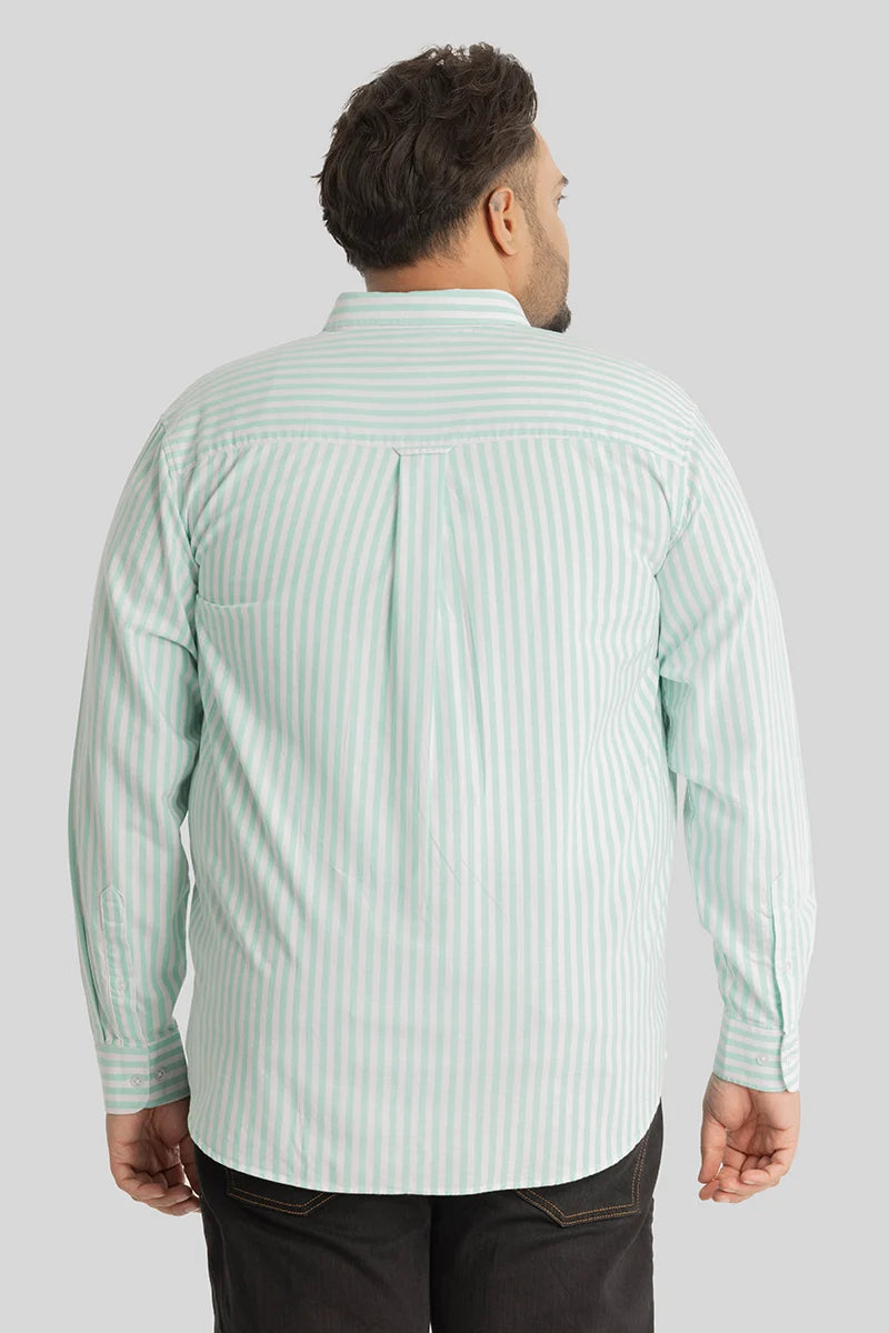 Fortunato Mint Stripes Plus Size Shirt