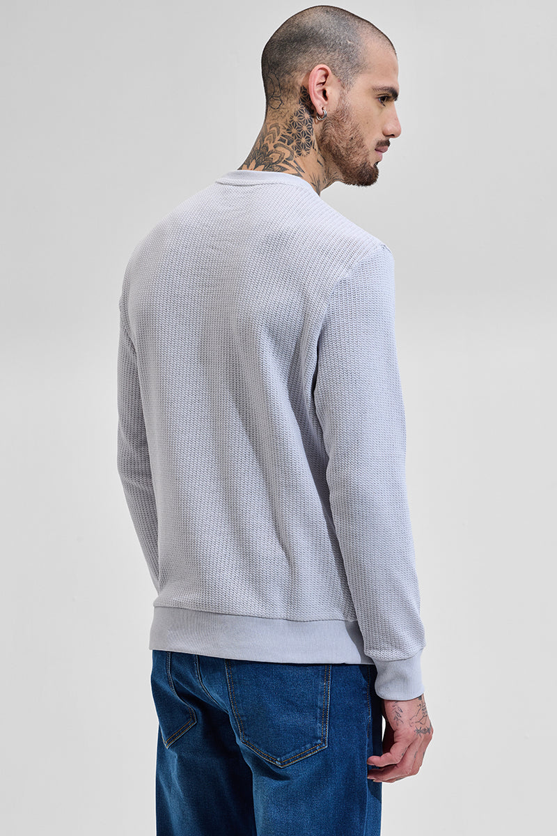 Light Grey Textured Sweatshirt