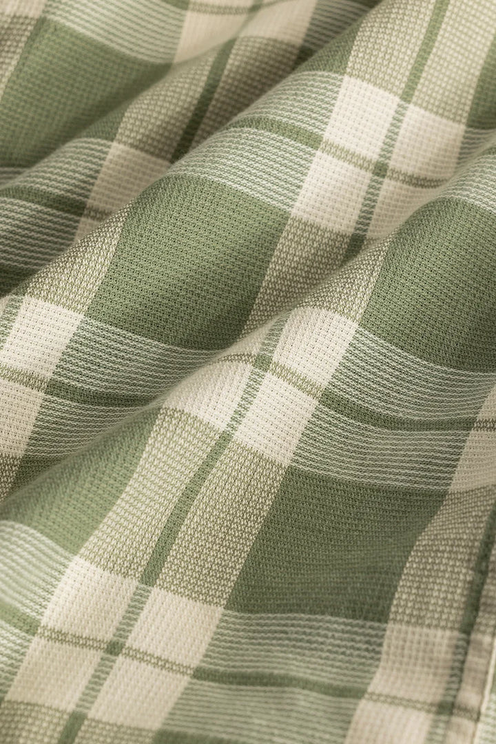 Beacon Green Checks Linen Shirt