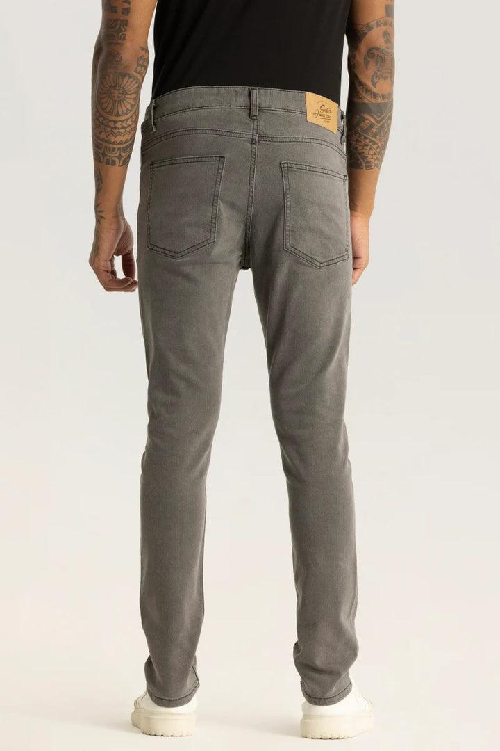 Nexus Light Grey Plain Slim Fit Jeans