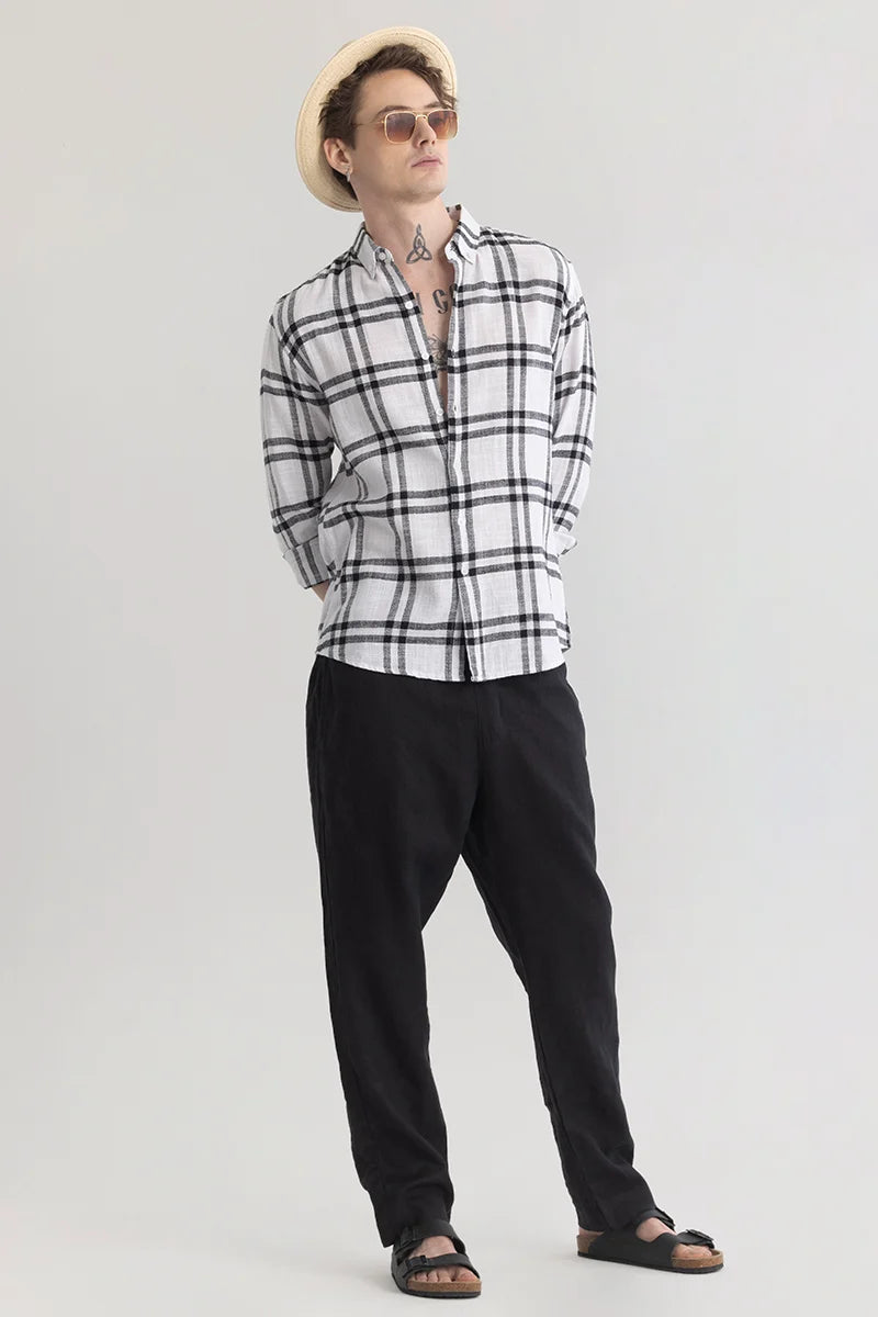 Checksque White Checkered Shirt