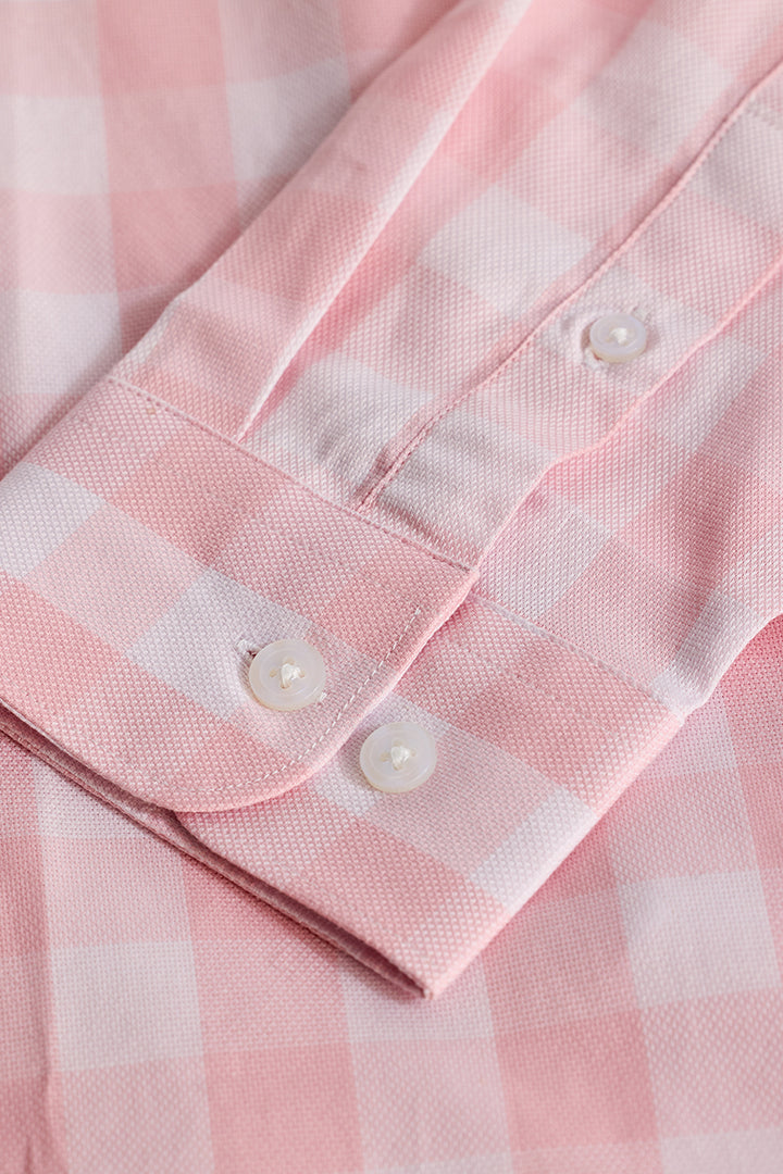 Light Pink Gingham Slim Fit Shirt