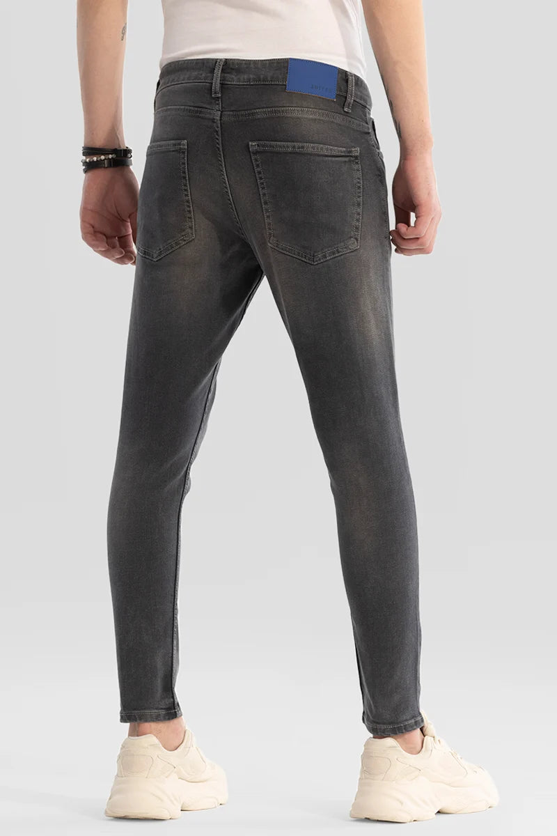 Charcoal Grey Plain Skinny Fit Jeans