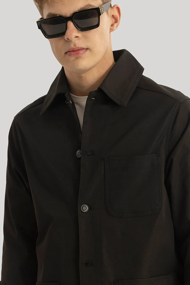 Keystone Black Solid Overshirt