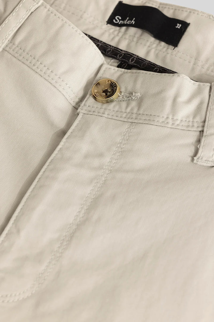 Astral Cream Plain Slim Fit Chinos