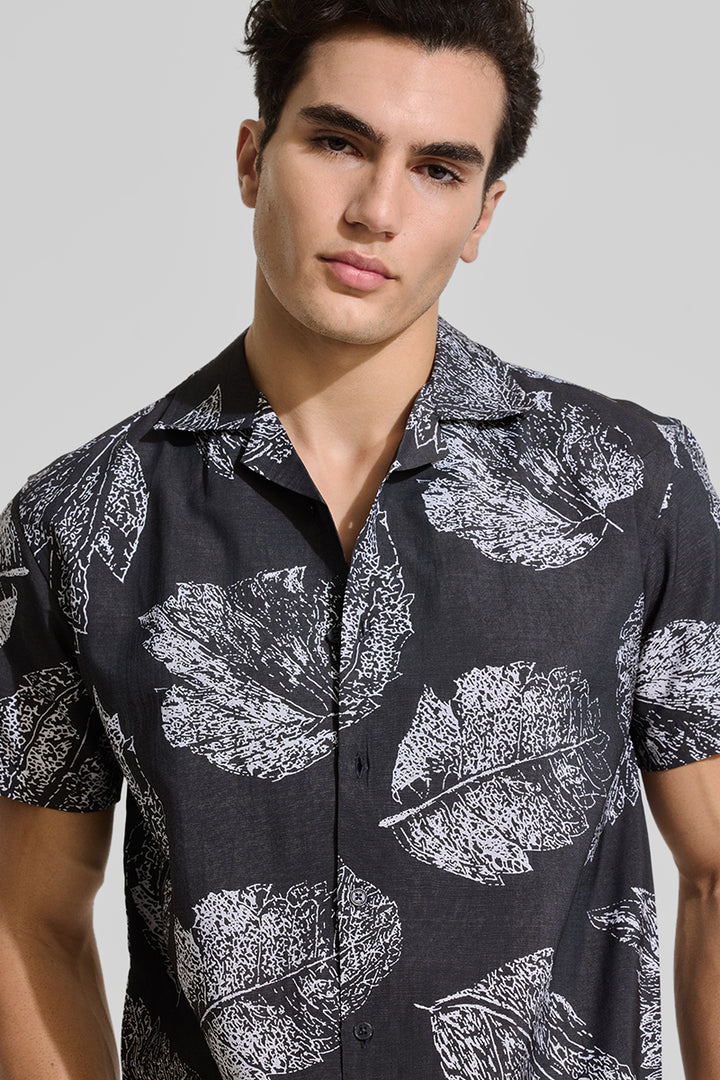 Black Cuban Printed Shirt