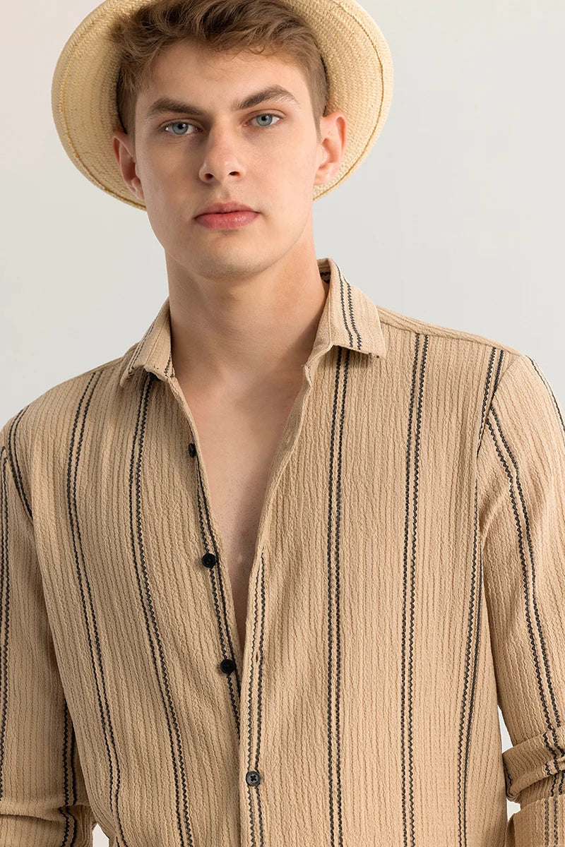 Sverre Stripe Beige Shirt