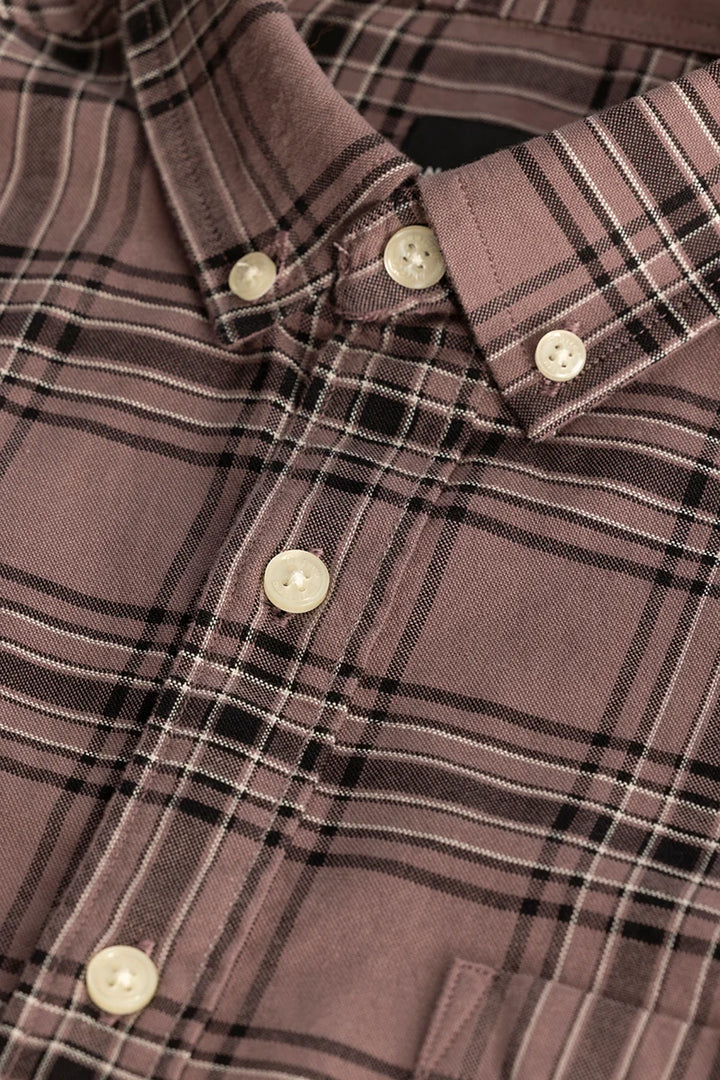 Mauve Checks Oxford Shirt