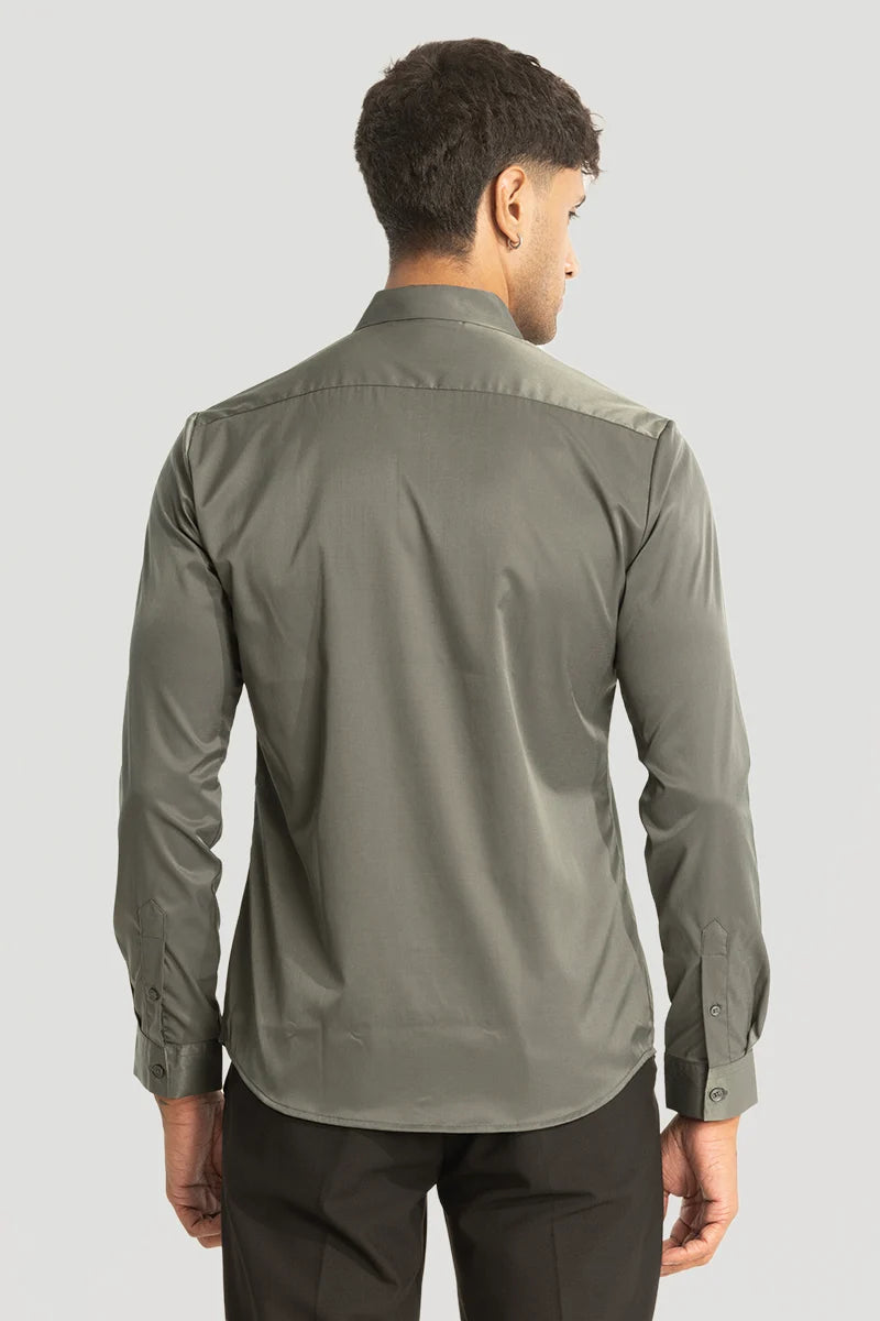 Olive Slim Fit Stretch Shirt