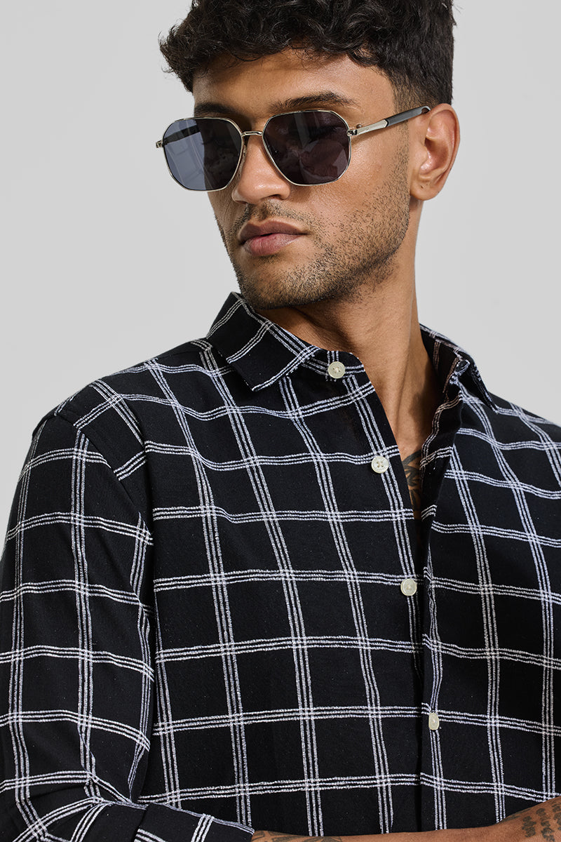 Black Checks Slim Fit Shirt