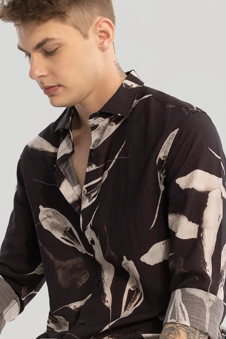 Black Textured Abstract Shirt