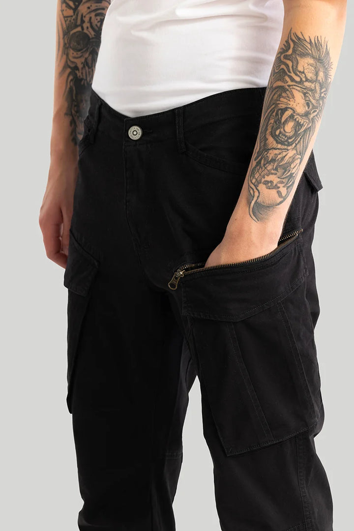 Tyke Pro Black Cargo Pant