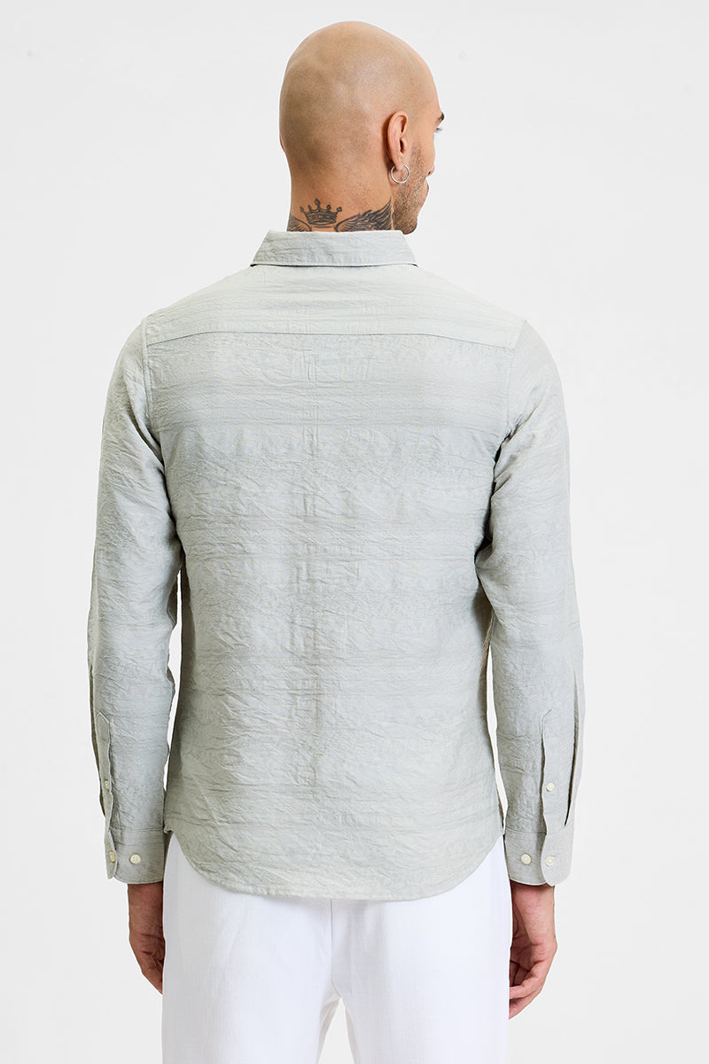 Sage Self-Design Slim Fit Shirt