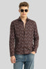 Maroon Abstract Slim Fit Shirt