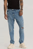 Light Blue Distressed Baggy Fit Jeans