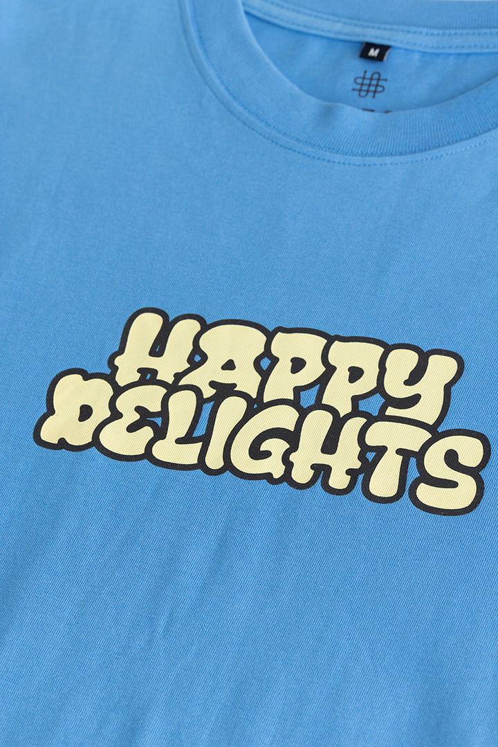 Happy Delights Blue Oversized T-Shirt