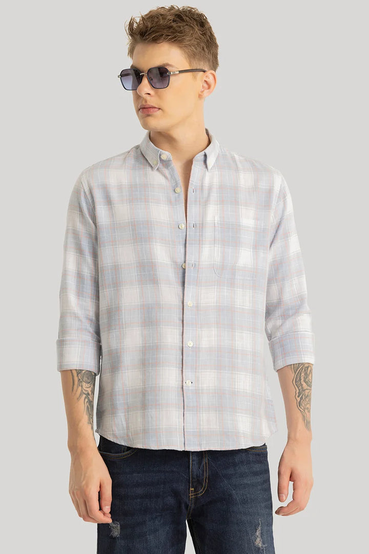 Drift Light Grey Checks Shirt