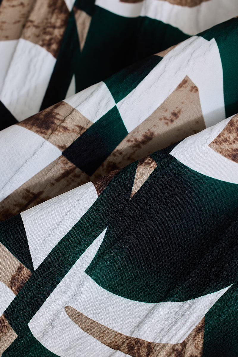 Dark Green Cuban Abstract Shirt