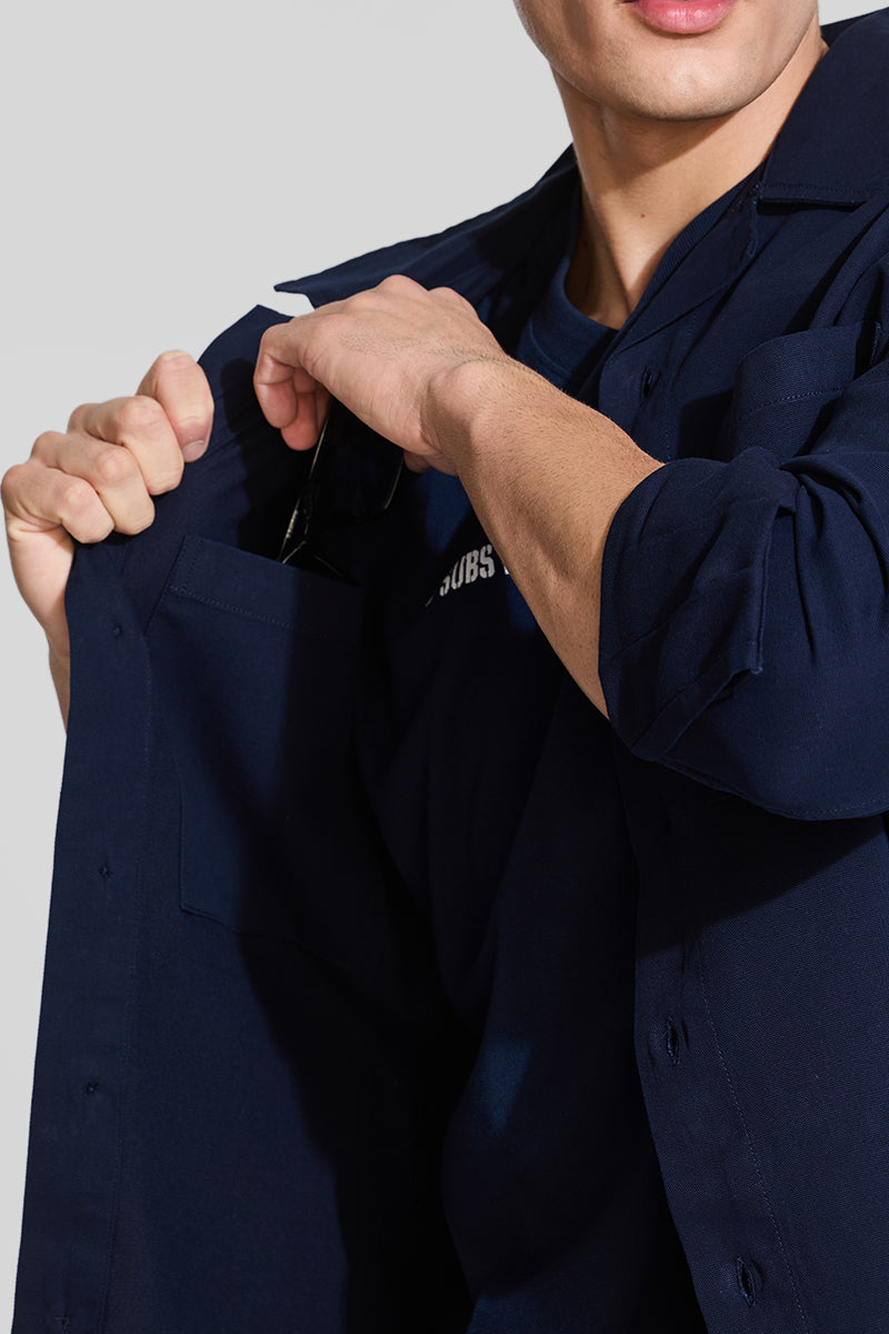 Navy Relaxed Fit Overshirt