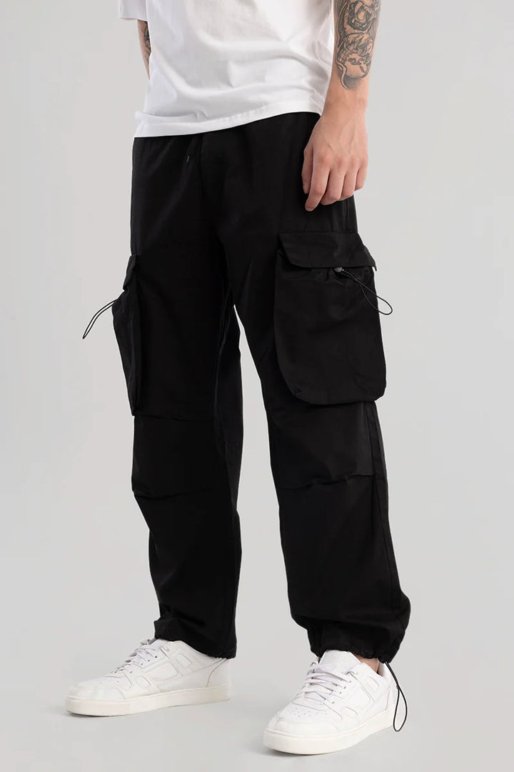 Pockethive Black Parachute Pants