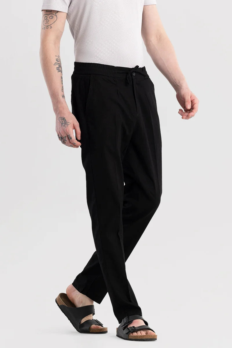 Nova Black Linen Blend Trouser