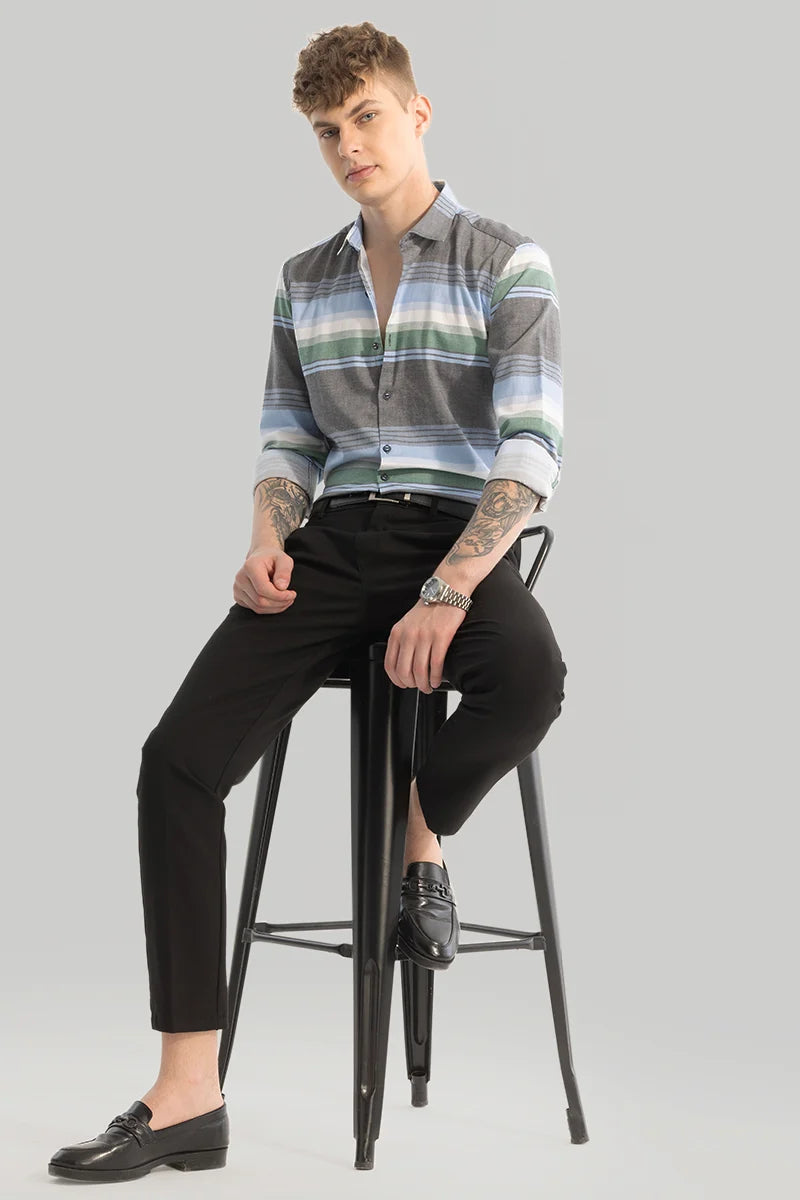 Grey Stripes Slim Fit Shirt