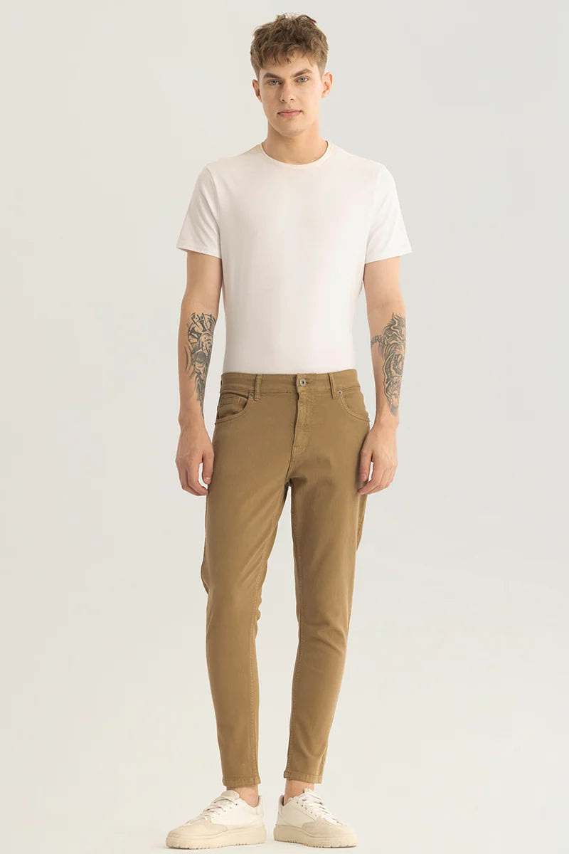 Quantum Khaki Plain Skinny Fit Jeans