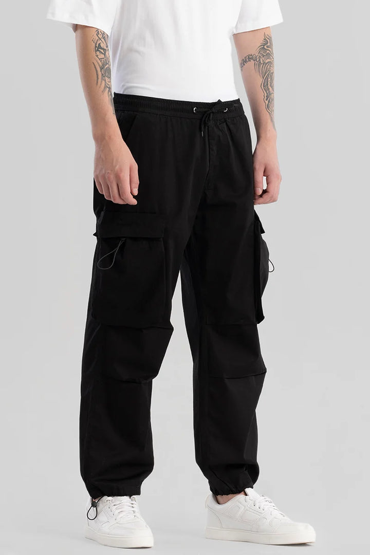 Pockethive Black Parachute Pants