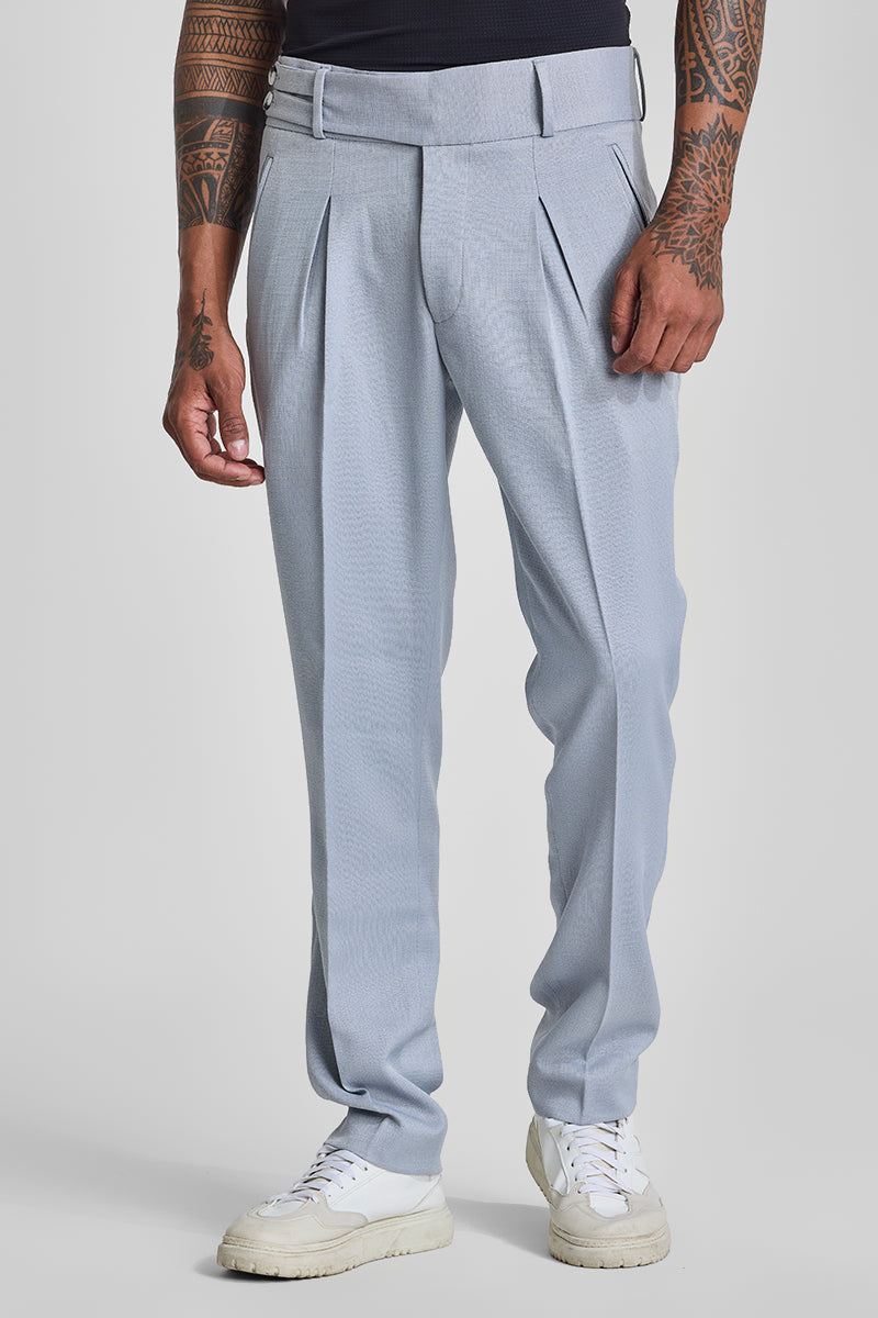 Light Blue Relaxed Fit Korean Trousers