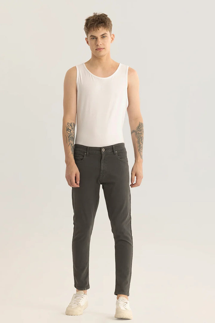 Quantum Dark Grey Plain Skinny Fit Jeans