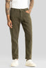 Camille Olive Plain Relaxed Fit Chinos