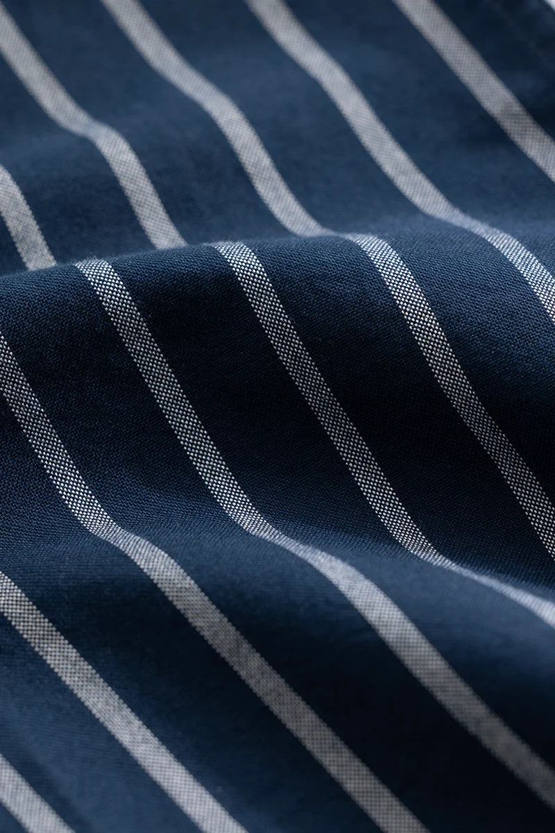 Buy Men's Bodil Navy Striped Shirt Online | Snitch – SNITCH