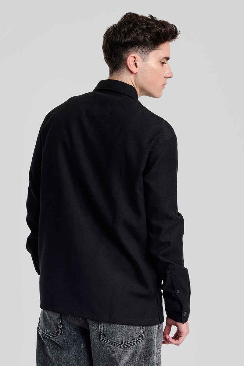 Black Double Pocket Overshirt