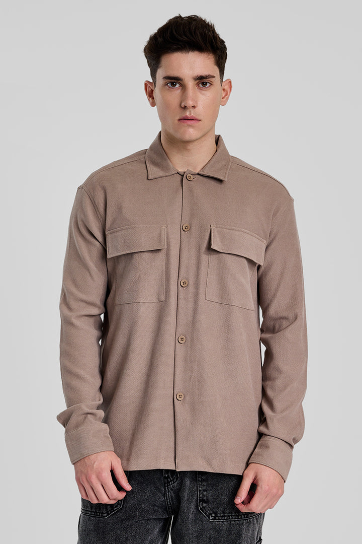 Light Brown Double Pocket Overshirt