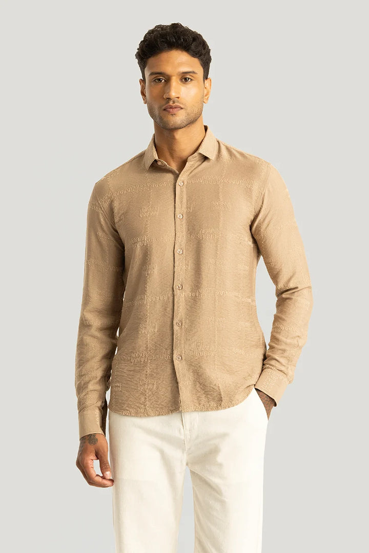 Pauline Beige Embroidered Shirt