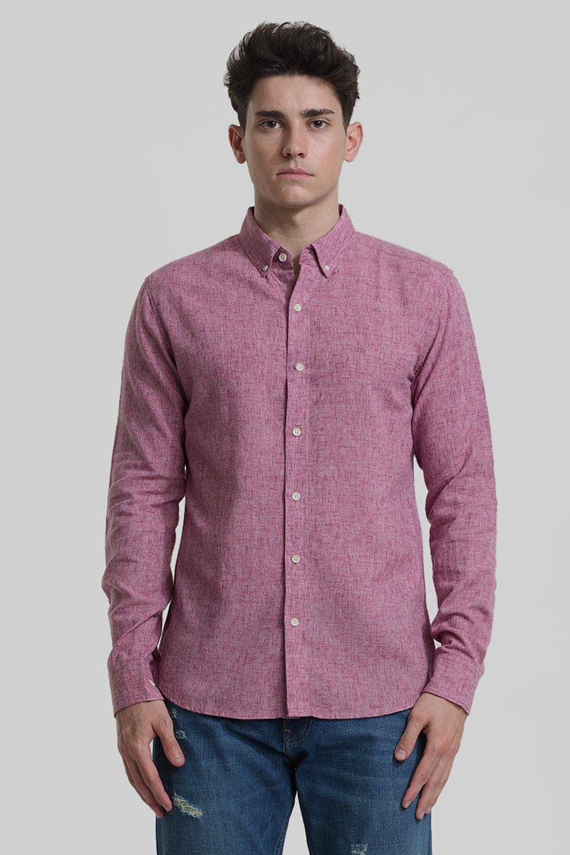 Mauve Linen Blend Shirt