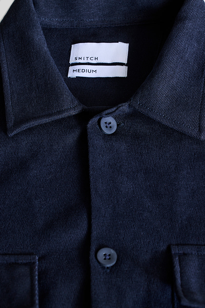 Navy Double Pocket Overshirt