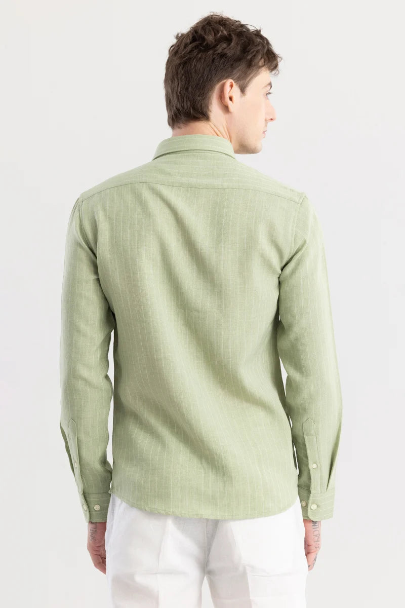 Linen Line Green Stripe Shirt