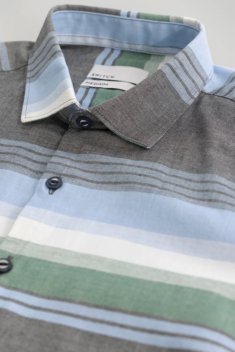 Grey Stripes Slim Fit Shirt