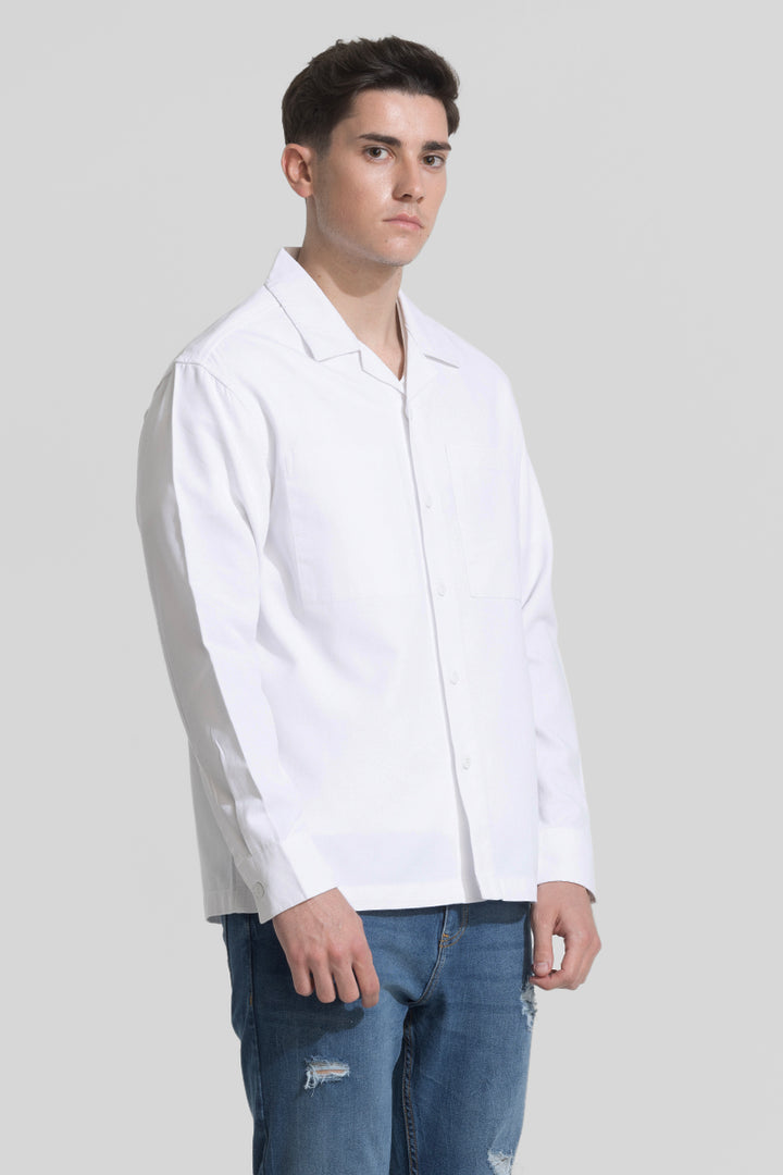 White Relaxed Fit Overshirt