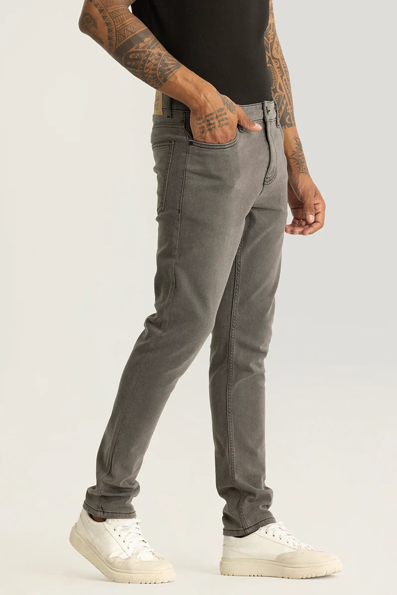 Nexus Light Grey Plain Slim Fit Jeans