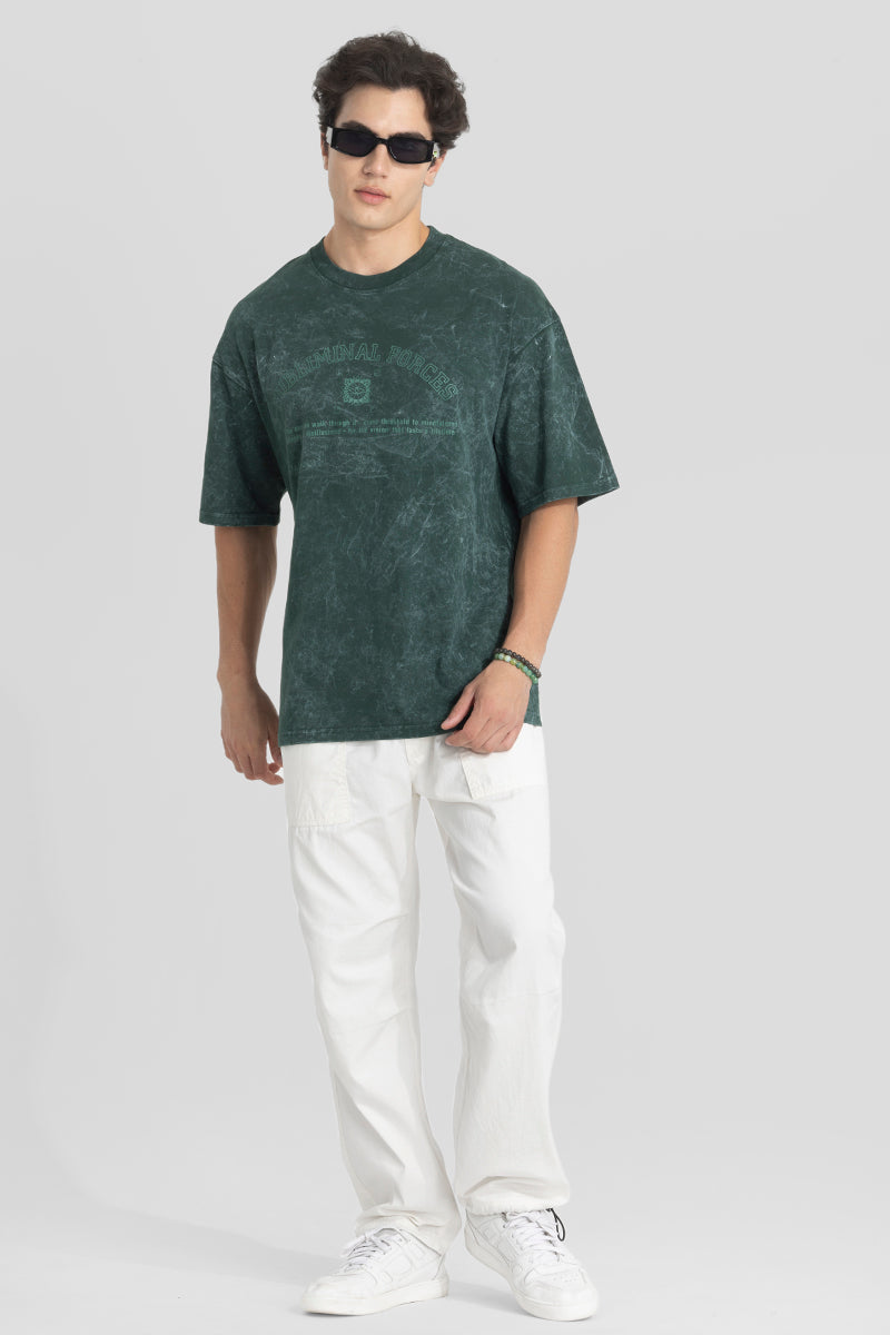 Subliminal Forces Green Oversized T-Shirt