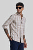 Beige Checks Slim Fit Shirt