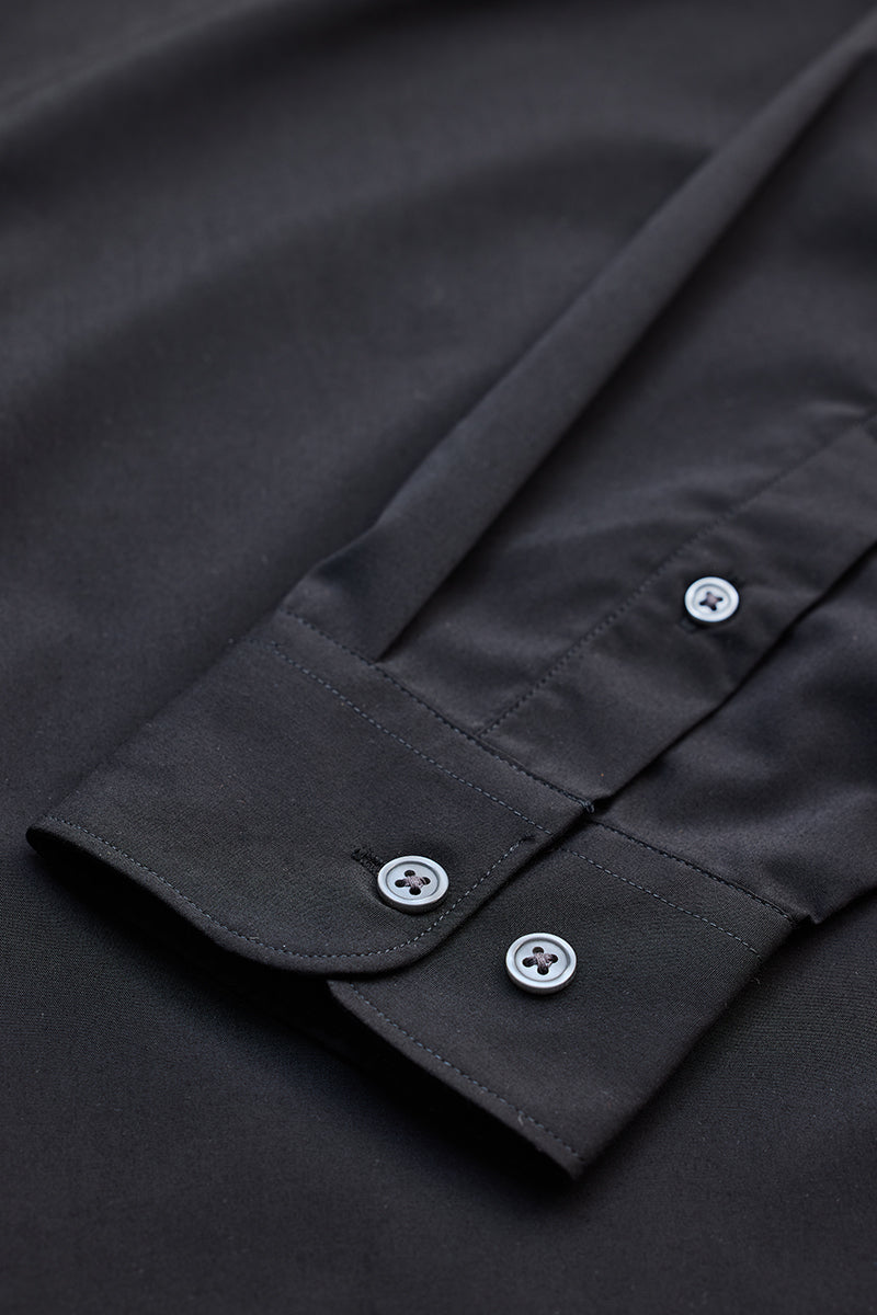 Black Slim Fit Stretch Shirt