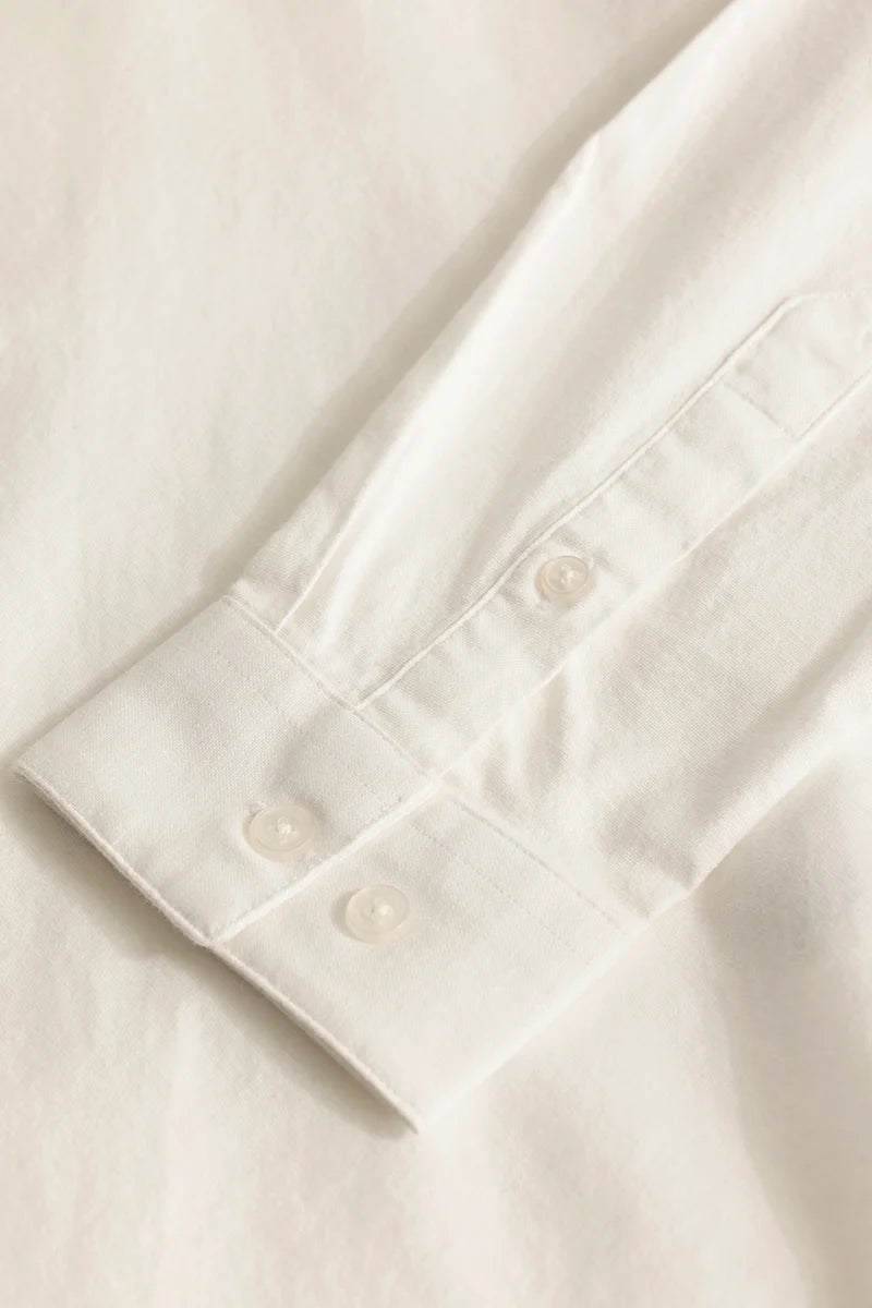 Zelie Off White Plain Stretch Shirt