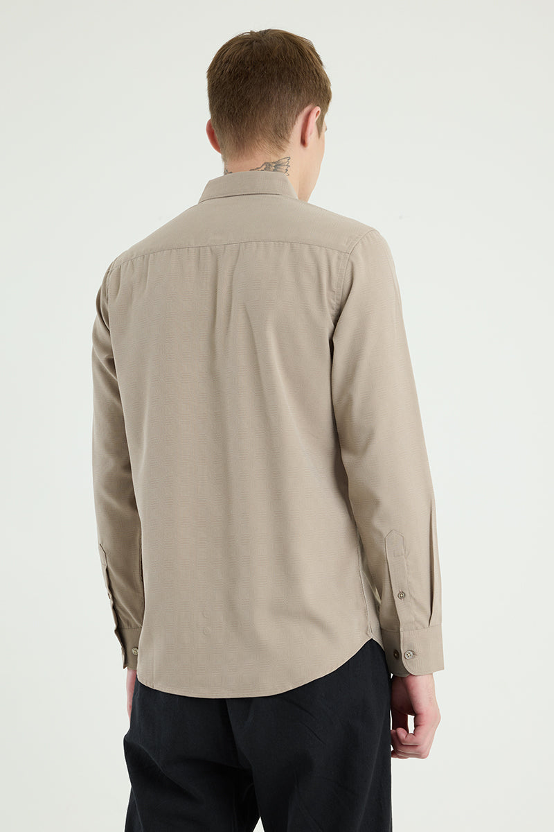 Beige French Collar Shirt