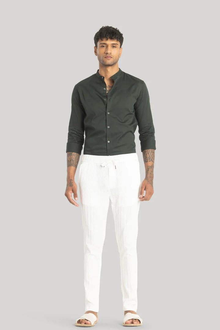 Harbor White Stripes Slim Fit Trousers