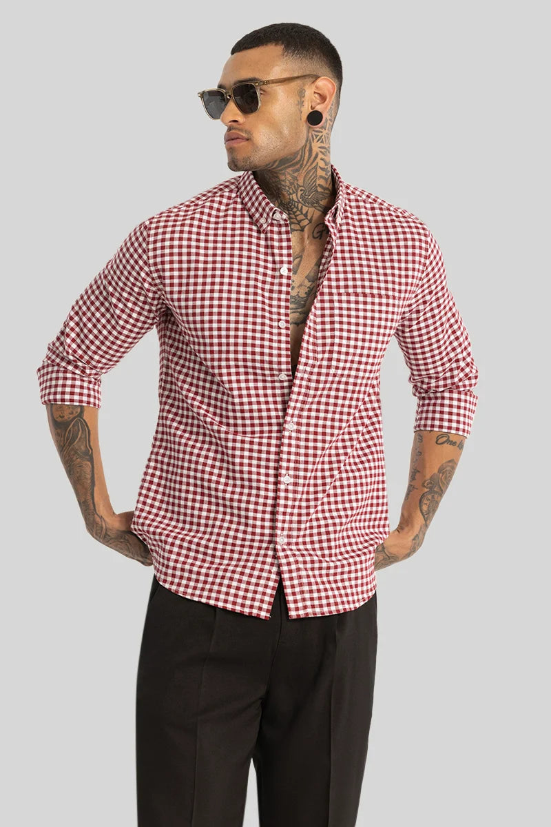 Red Gingham Checks Shirt